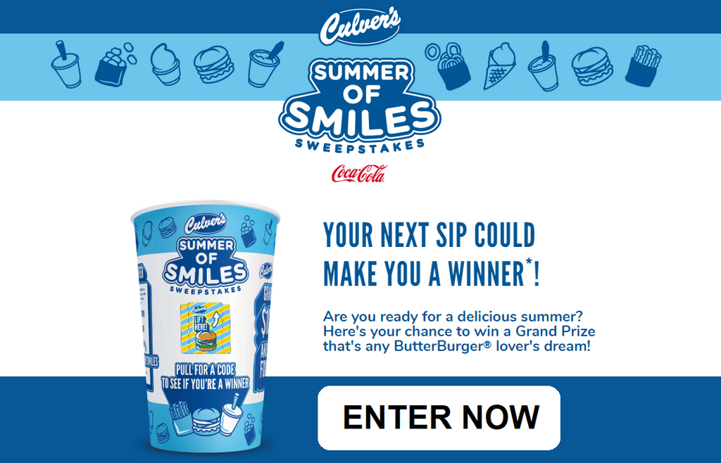 www.Culvers.com/summerofsmiles - Enter Culver's Summer Of Smiles Sweepstakes