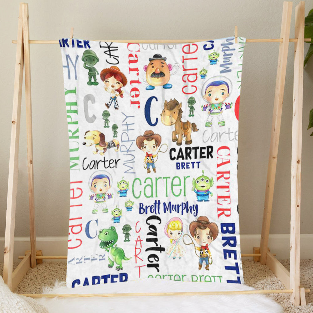 Custom Name Baby Boy Blanket