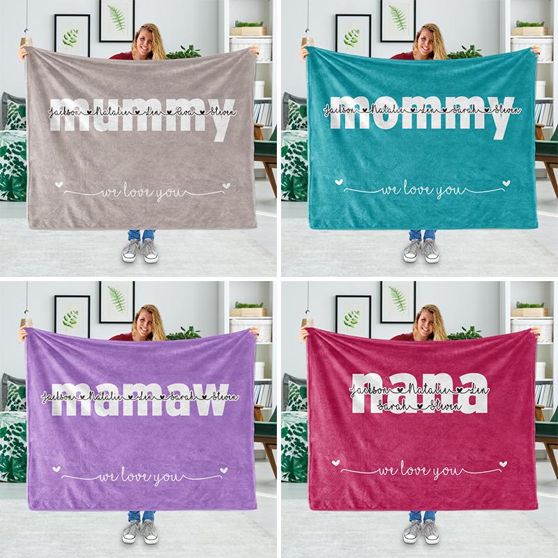 Personalized Fleece Blanket with Your Nick & Kids' Names
