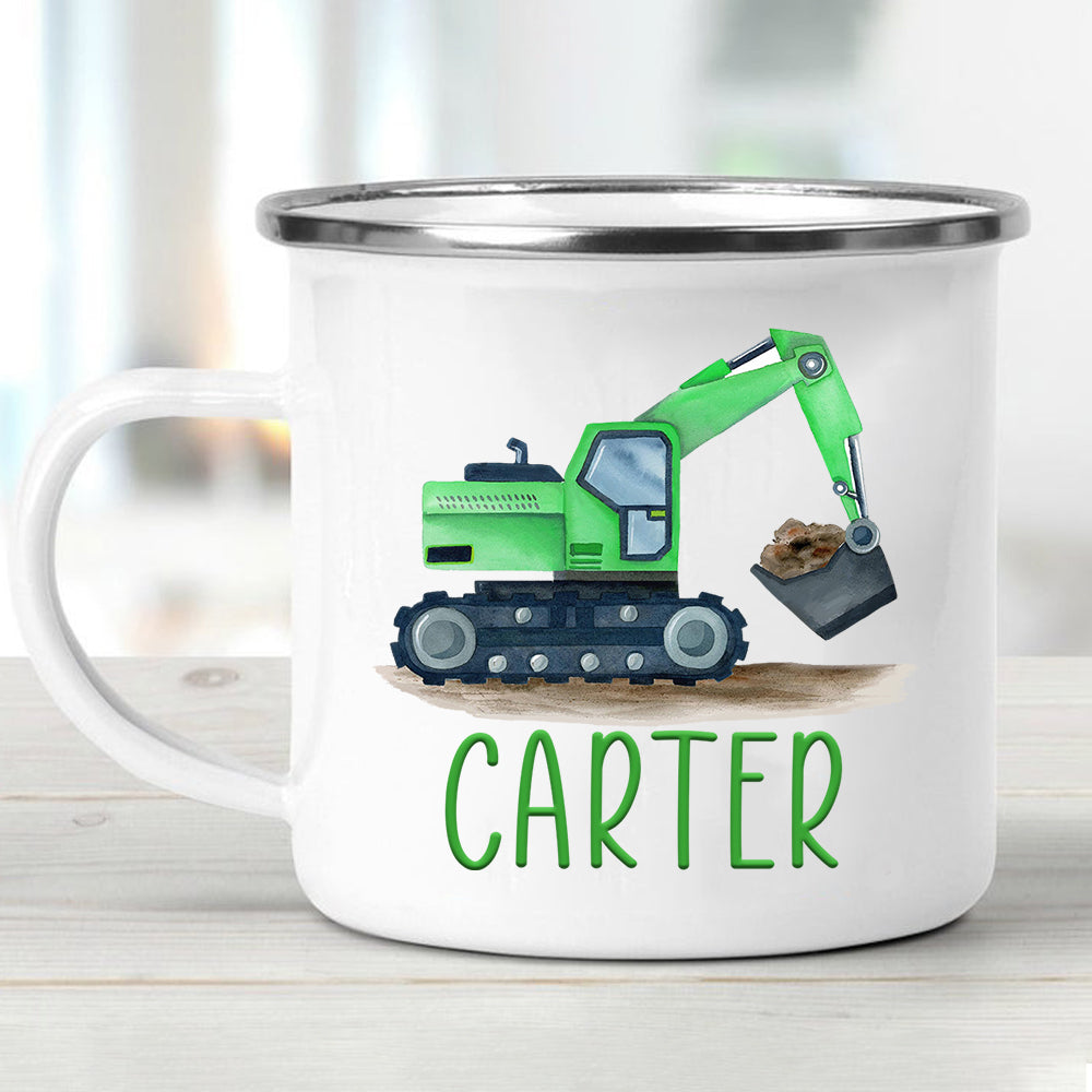 Custom Name Truck Children's Enamel Campfire Mug IV