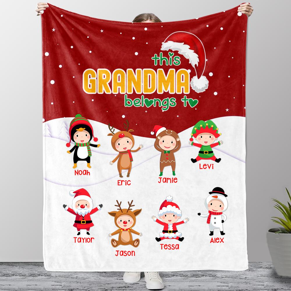 Personalized Christmas Blanket with Baby Names