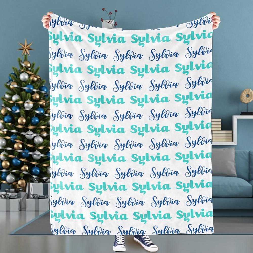 Personalized Cozy Monogram Name Plush Fleece Blanket（Two Font）