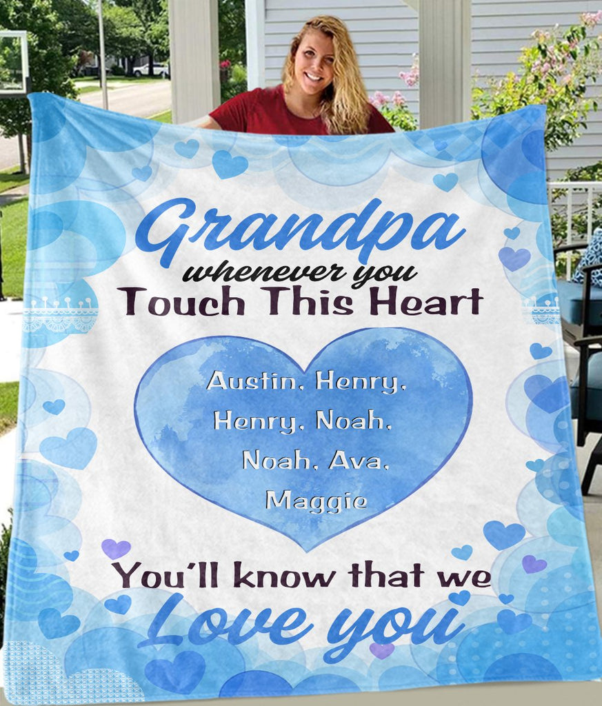 Personalized Peach Heart Blankets with Your Nick & Kids' Names