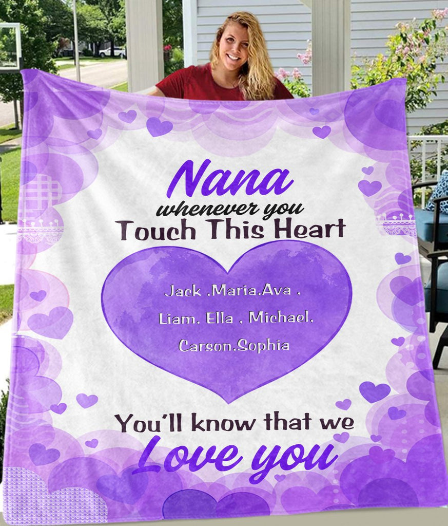 Personalized Peach Heart Blankets with Your Nick & Kids' Names
