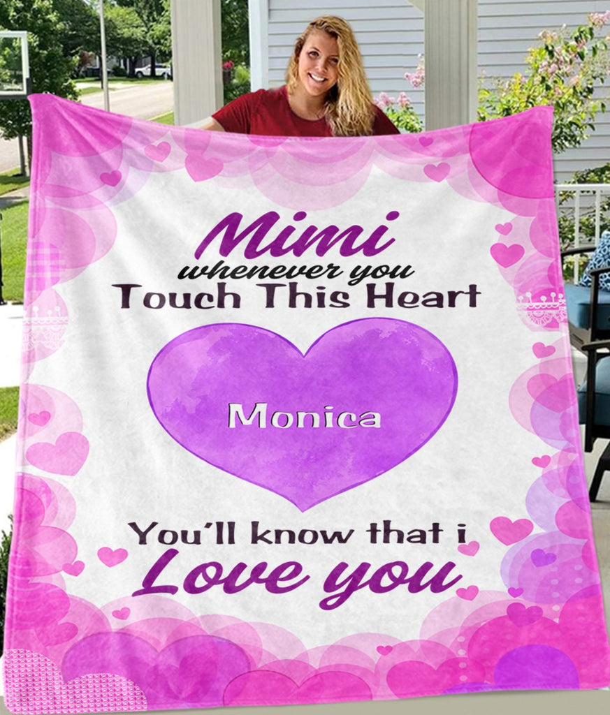 Personalized Peach Heart Blankets with Your Nick & Kids' Names