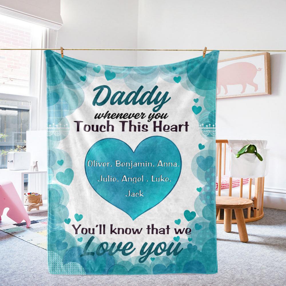 Personalized Peach Heart Blankets with Your Nick & Kids' Names