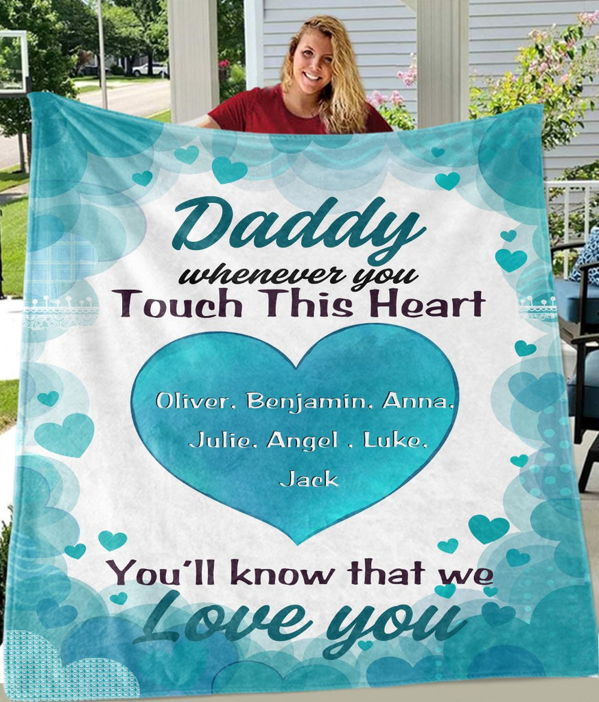 Personalized Peach Heart Blankets with Your Nick & Kids' Names