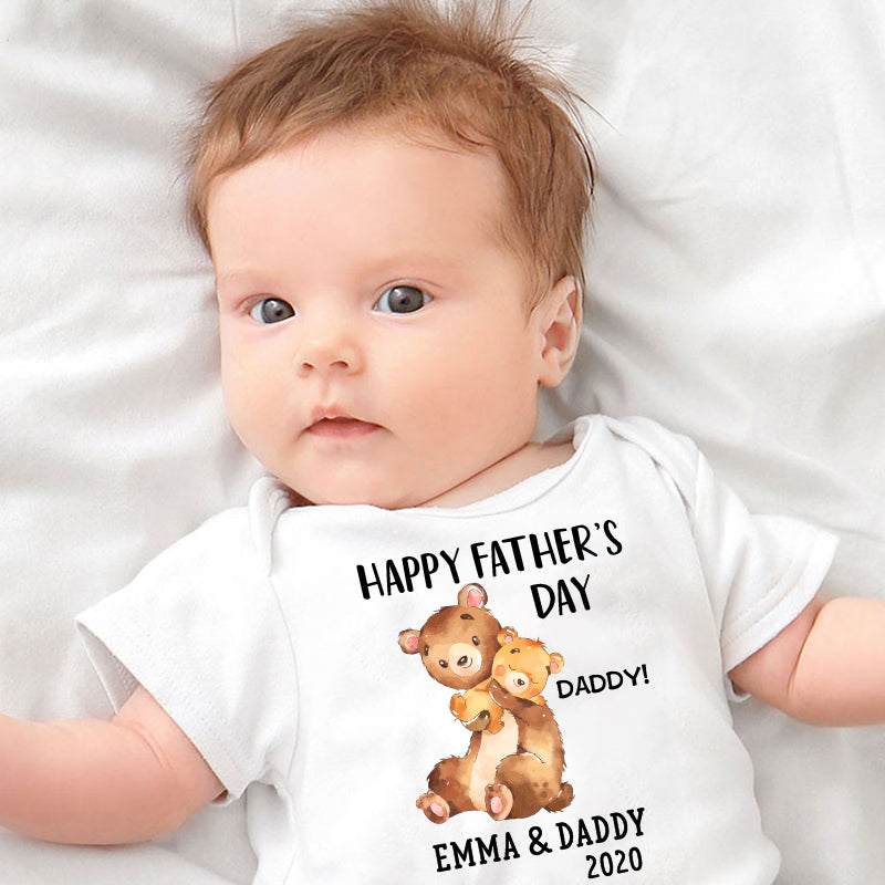 Custom Bear Father's Day Fleece Blankets / Baby Onesies / Dad Shirts