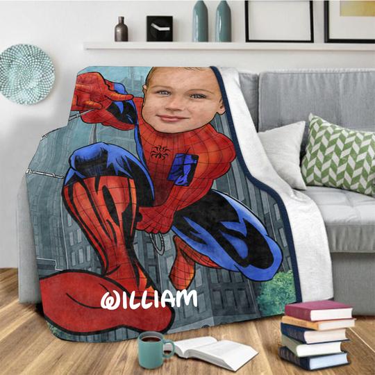 Personalized Hand-Drawing Kid's Photo Portrait Fleece Blanket