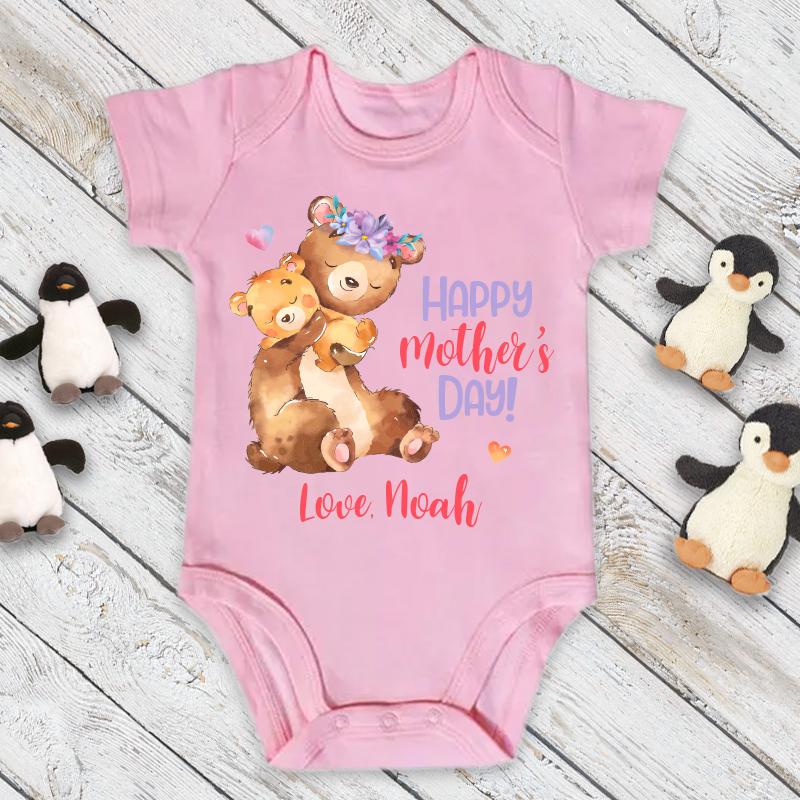 Custom Bear Mama and Baby Mother's Day Fleece Blankets