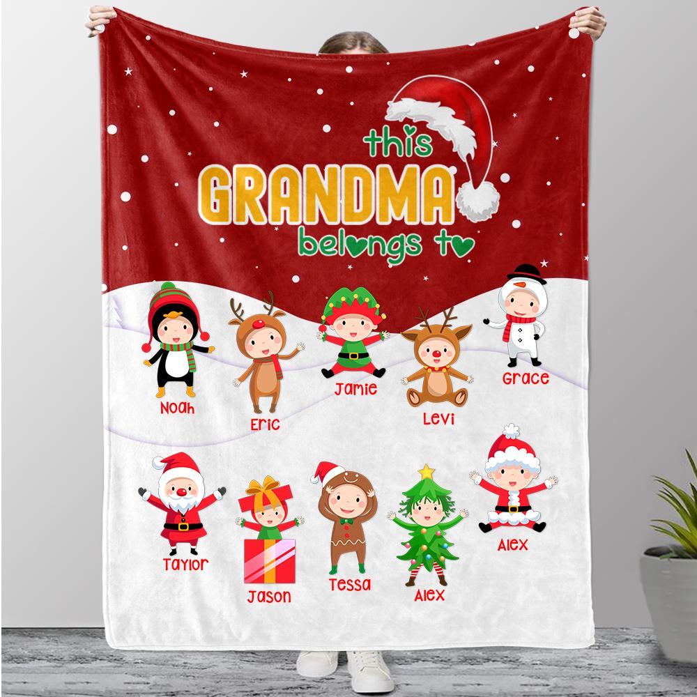Personalized Christmas Blanket with Baby Names
