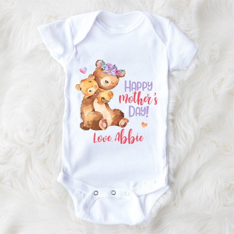 Custom Bear Mama and Baby Mother's Day Fleece Blankets