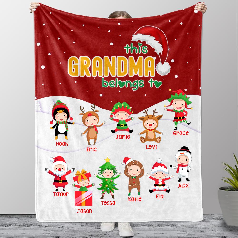 Personalized Christmas Blanket with Baby Names