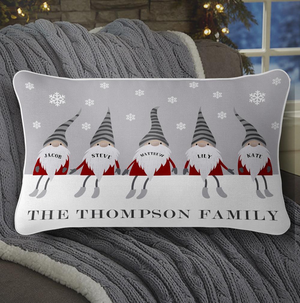 Personalized Christmas Gnomes Family Pillowcase With Name III