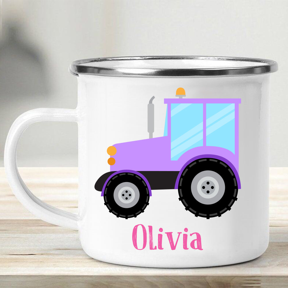 Custom Name Truck Children's Enamel Campfire Mug XI
