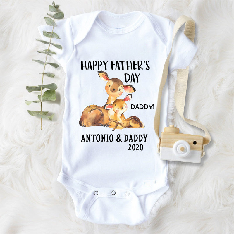 Custom Deer Father's Day Fleece Blankets / Baby Onesies / Daddy Shirts