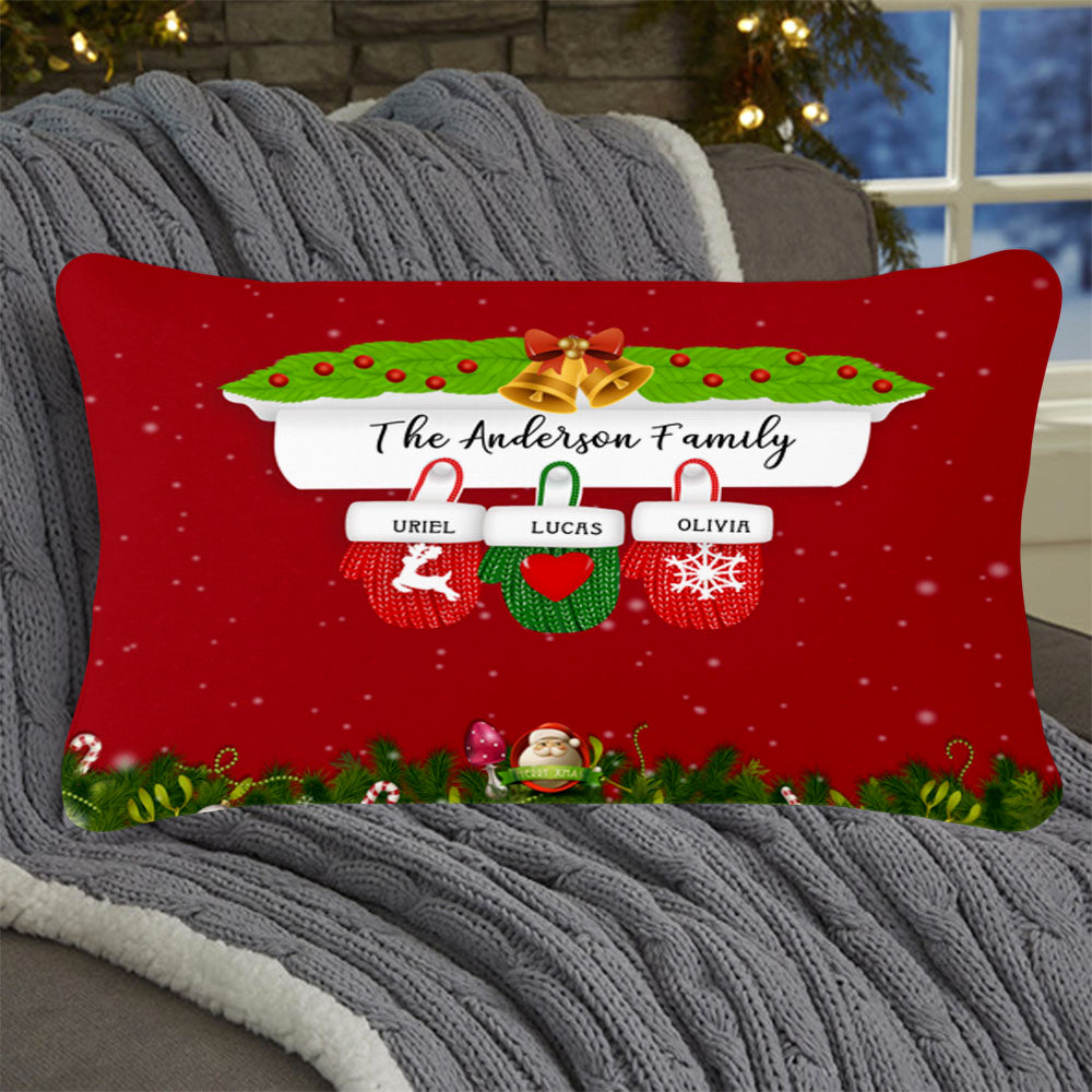 Personalized Christmas Gloves Family Pillowcase With Name