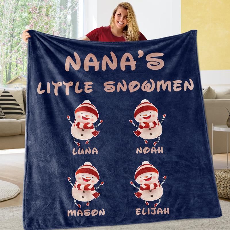 Custom CHRISTMAS BLANKET with Nickname & Kids Names