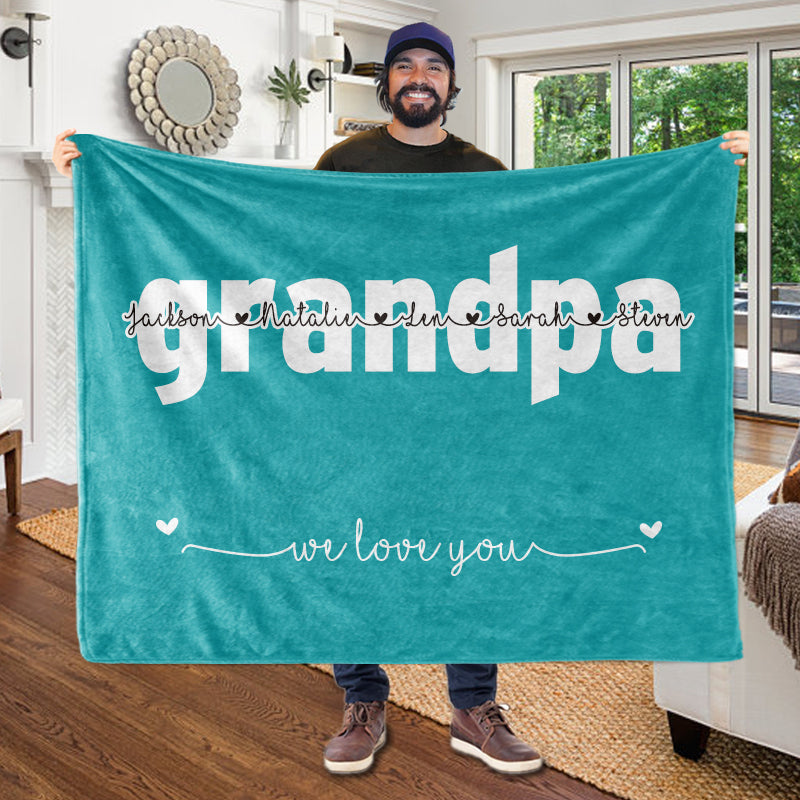 Personalized Fleece Blanket with Your Nick & Kids' Names
