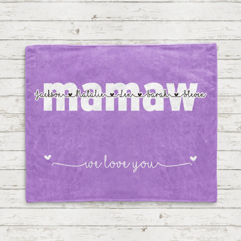 Personalized Fleece Blanket with Your Nick & Kids' Names