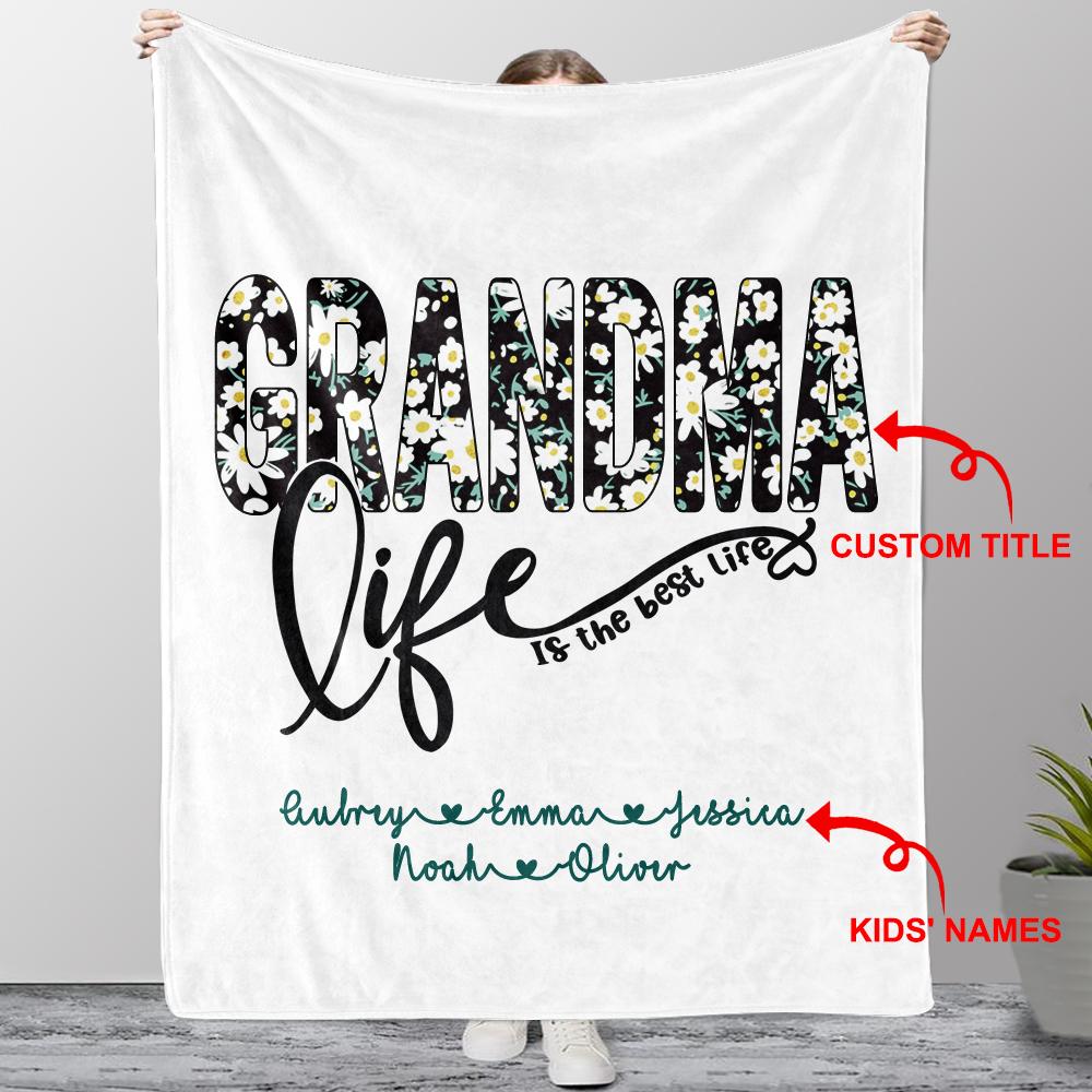 Personalized Daisy Fleece Blankets with Your Nick & Kids' Names II