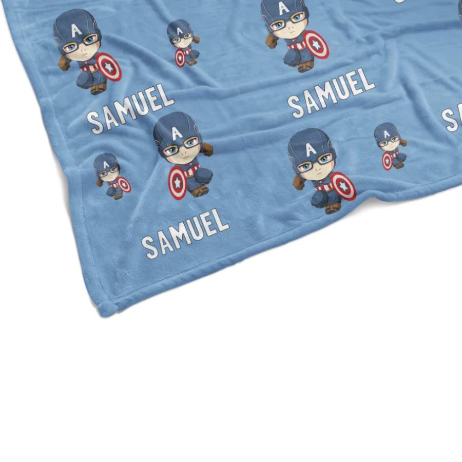 Custom Name Captain America Blanket, New Christmas Gift!