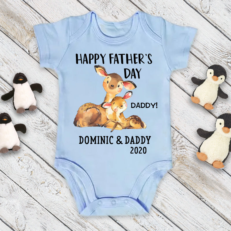 Custom Deer Father's Day Fleece Blankets / Baby Onesies / Daddy Shirts