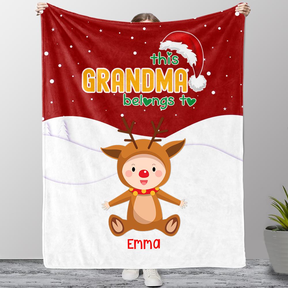 Personalized Christmas Blanket with Baby Names