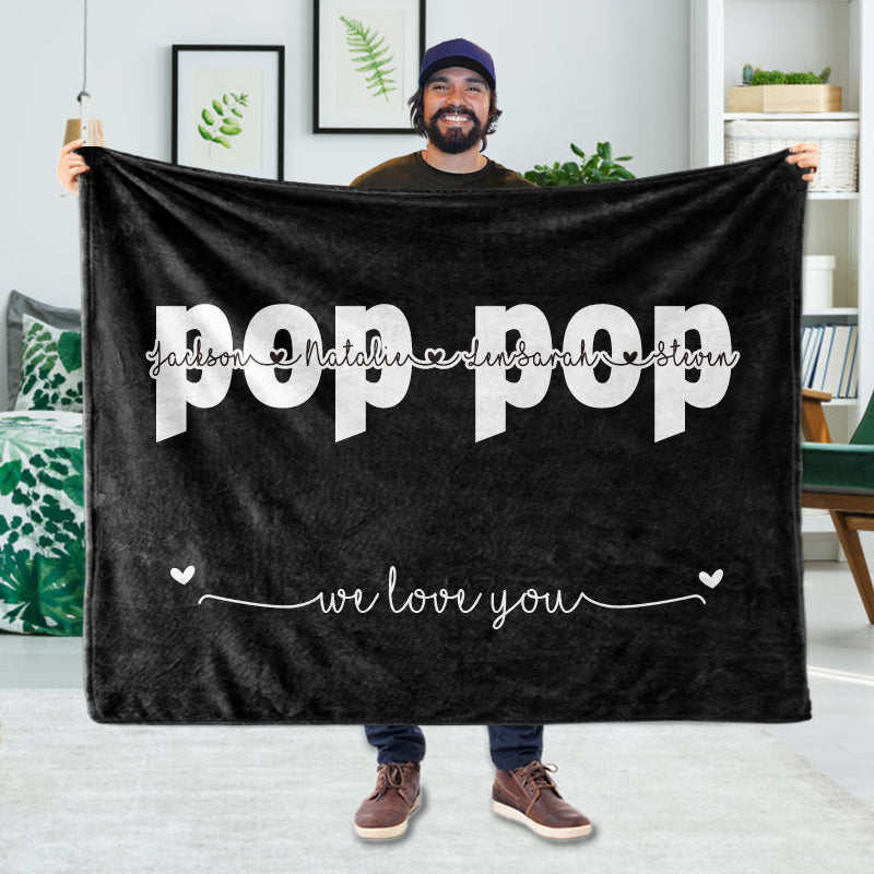 Personalized Fleece Blanket with Your Nick & Kids' Names