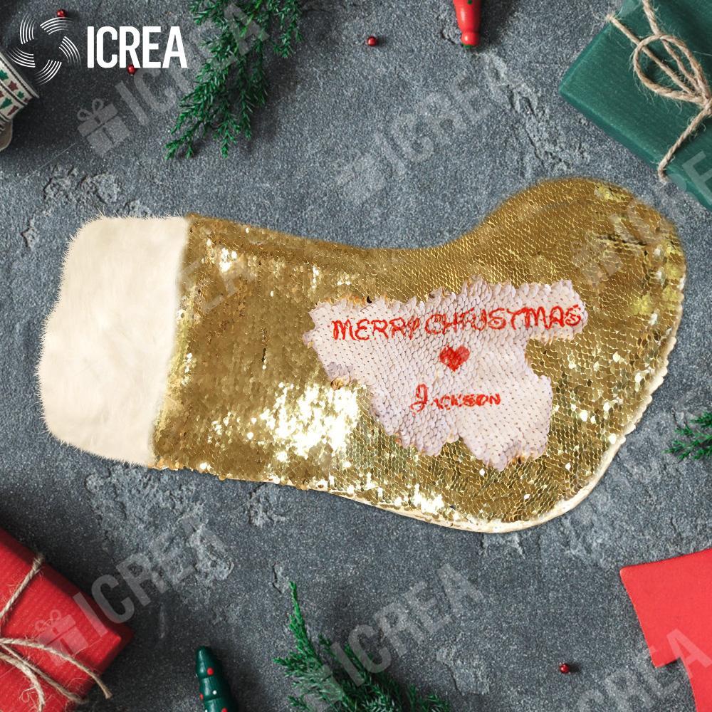 Personalized Sequins Christmas Stocking With Name