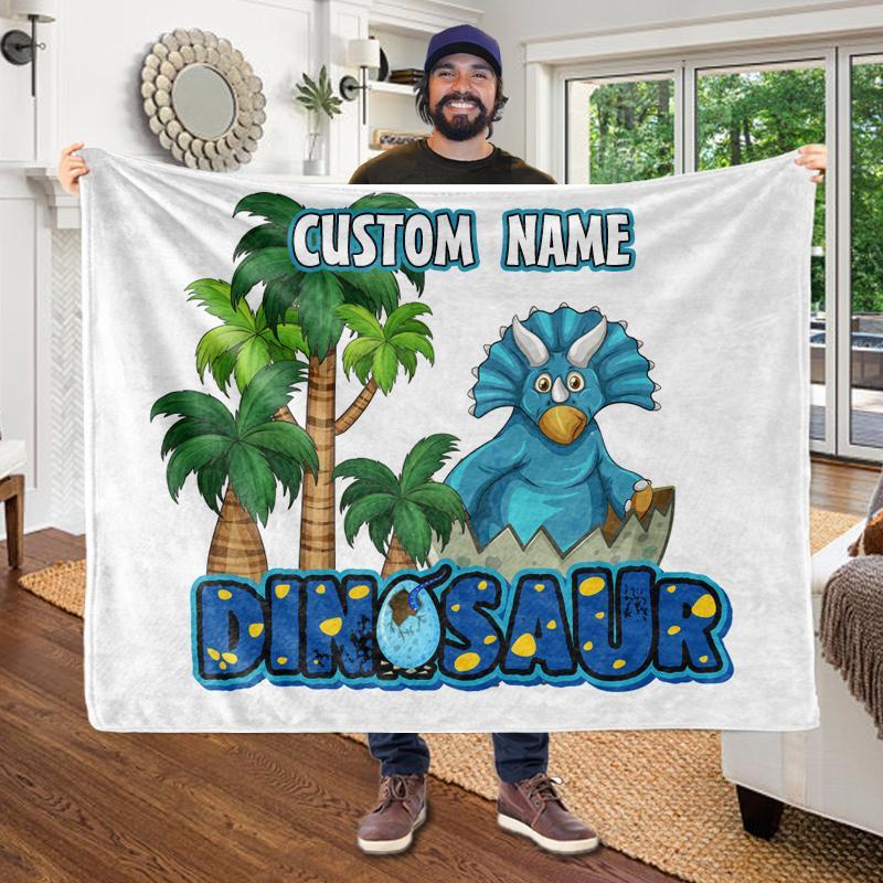 Custom KID'S Name Dinosaur Blankets