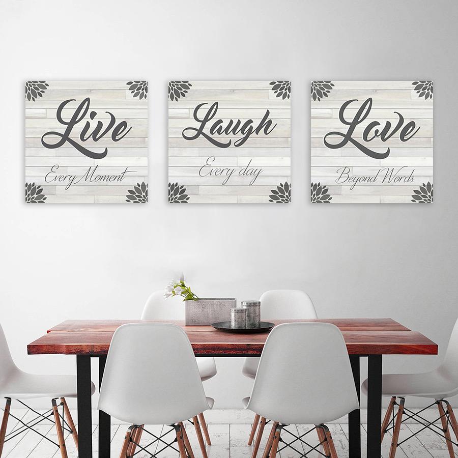 Live Laugh Love Canvas Art Set - BUY 2 SAVE 10%