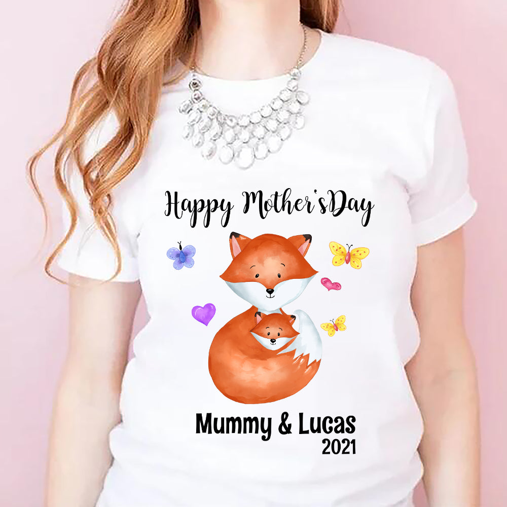 Custom Fox Mother's Day Onesies and Matching Mom Shirts
