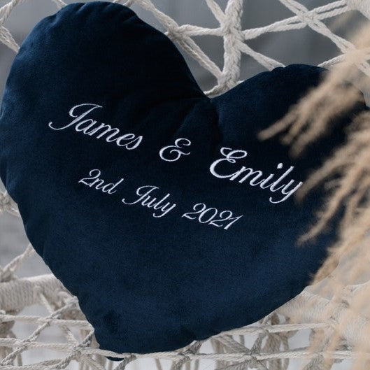 Wedding Anniversary Gift, Personalized Heart Shaped Cushion, Remember Wedding Date Cushion, Wedding Gift for Bride Groom, Engagement gift