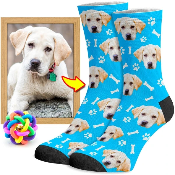 New Custom Christmas Socks With Your Pet's Face