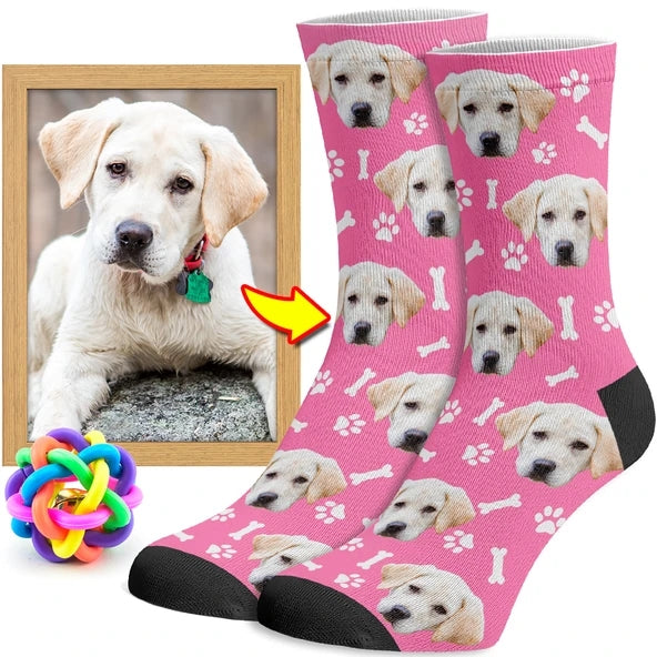 New Custom Christmas Socks With Your Pet's Face