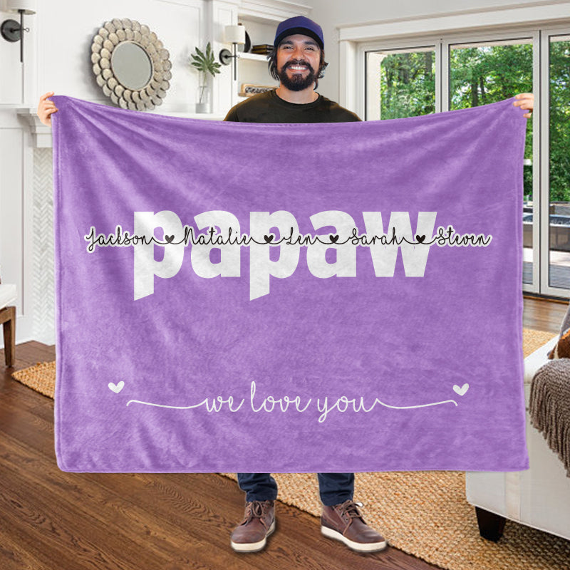 Personalized Fleece Blanket with Your Nick & Kids' Names