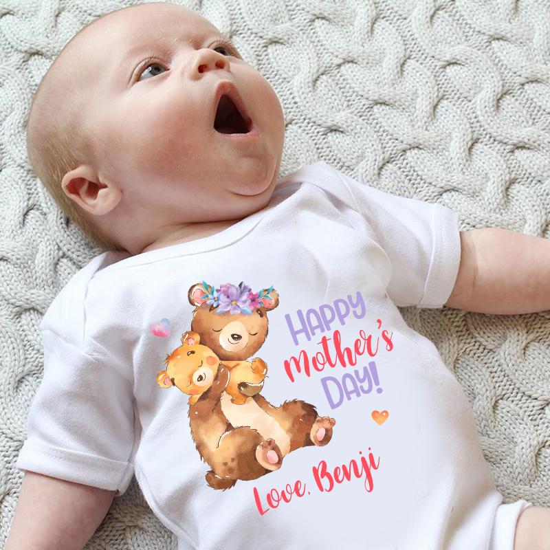 Custom Bear Mama and Baby Mother's Day Fleece Blankets