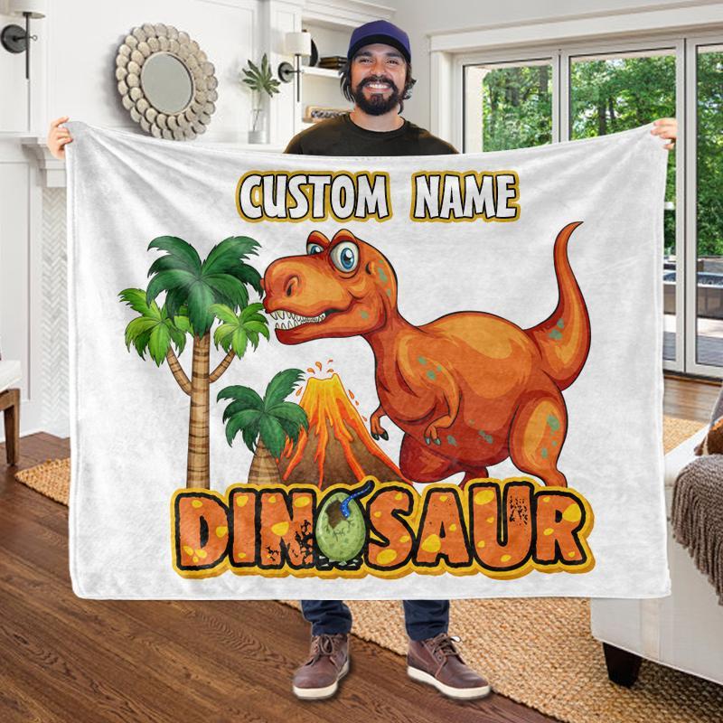 Custom KID'S Name Dinosaur Blankets