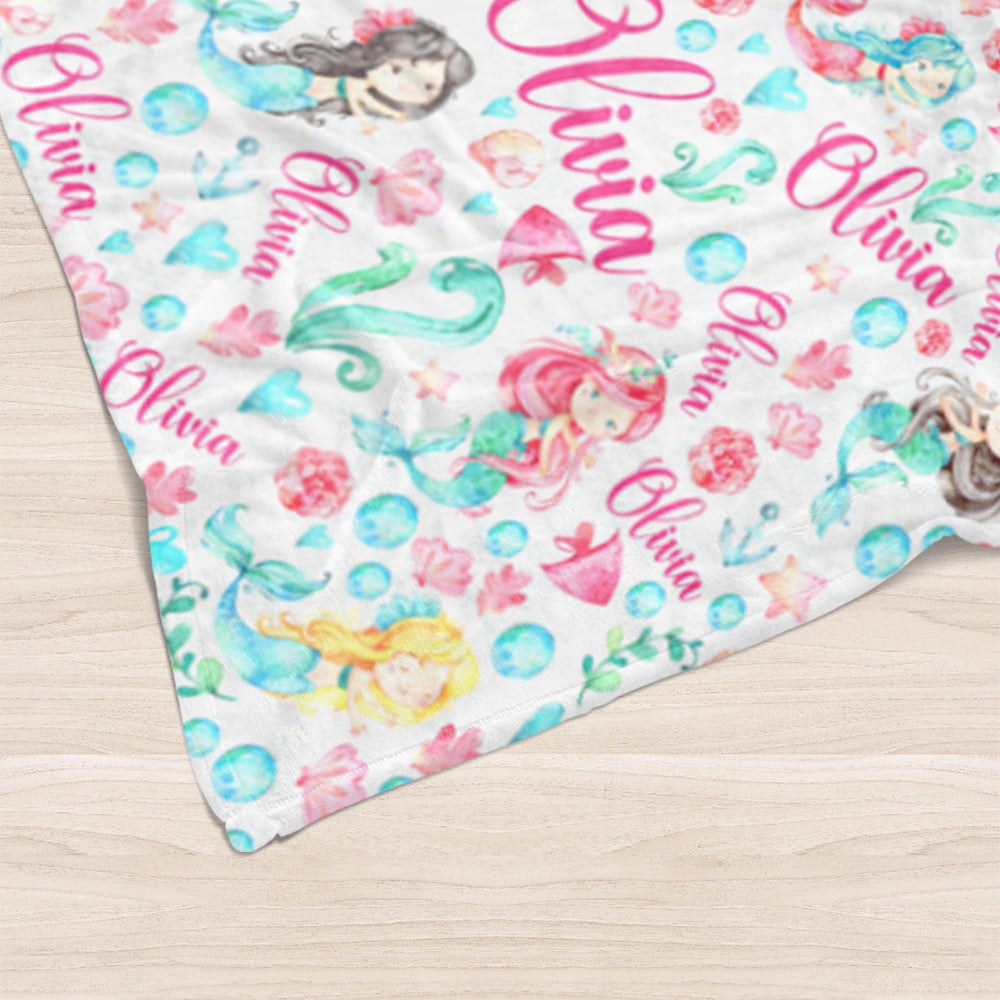 Custom Name Baby Girl Blanket