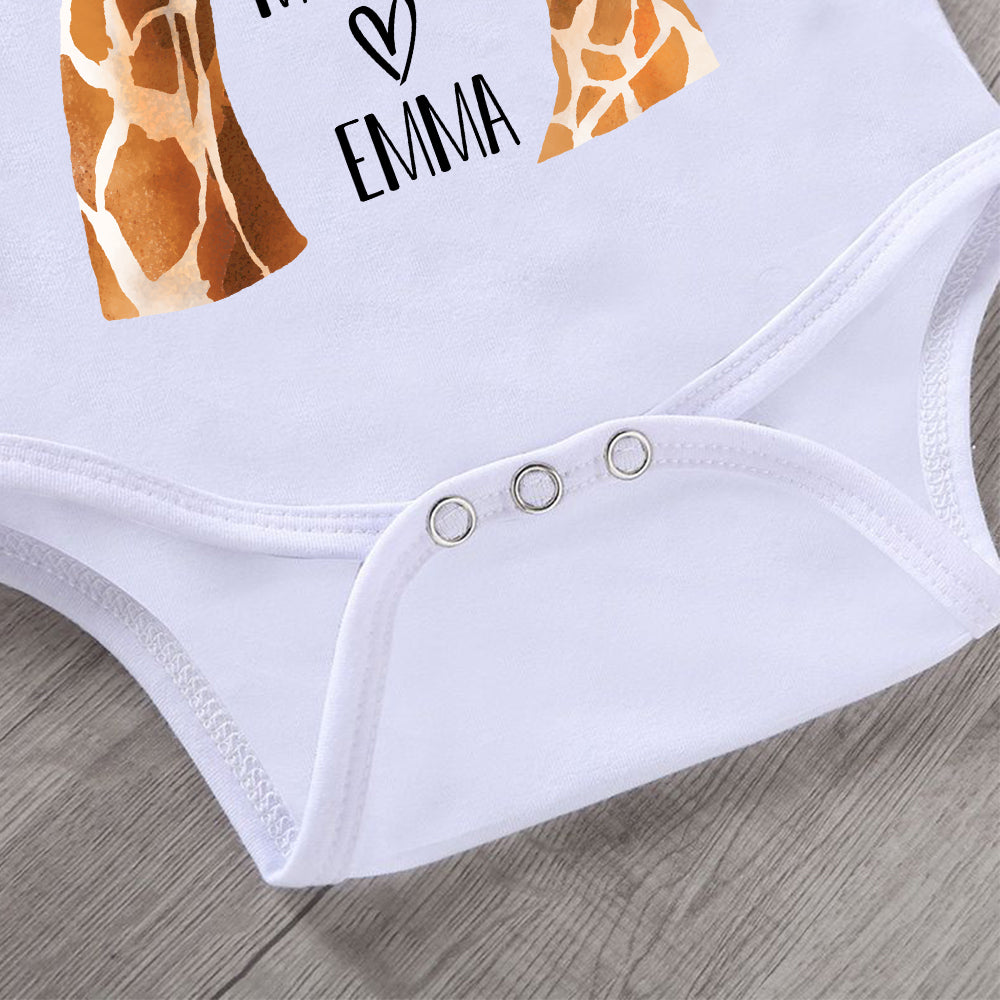 Custom Two Giraffe Mother's Day Baby Onesie