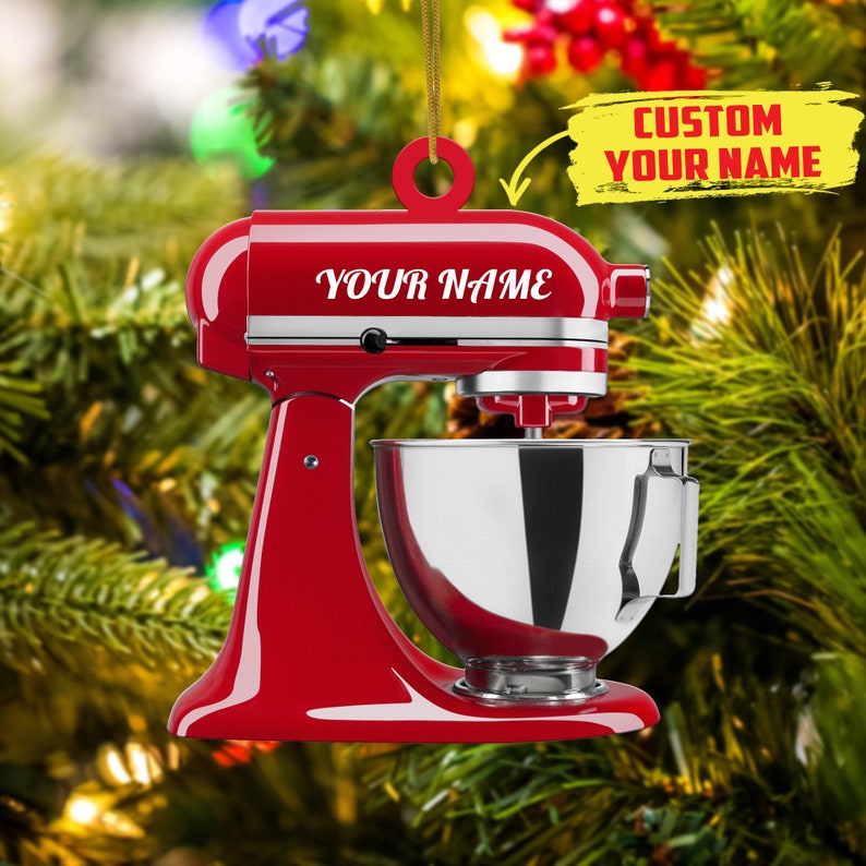 Personalized Baker Christmas Ornament, Baking Ornament, Mixer Personalized With Name ornament, Christmas Ornament For Baking Lovers