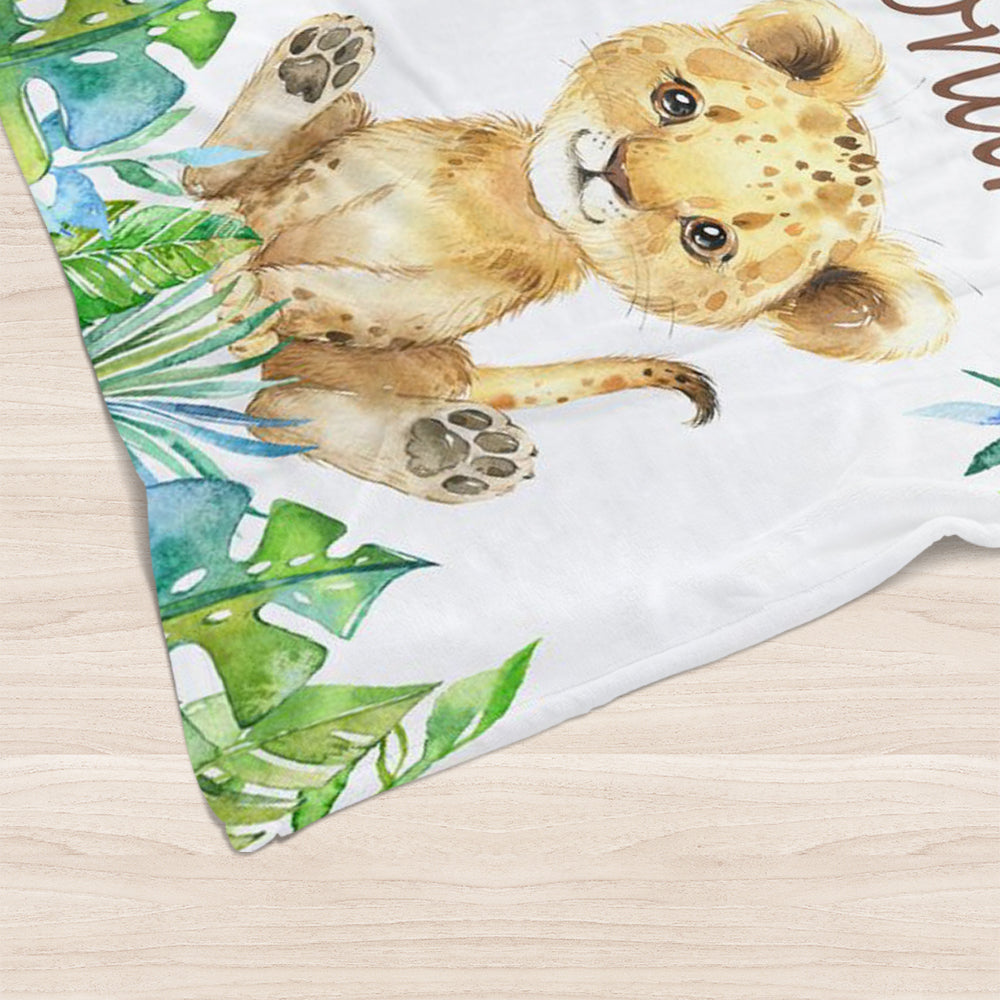 Custom Animal Boy Name Blanket