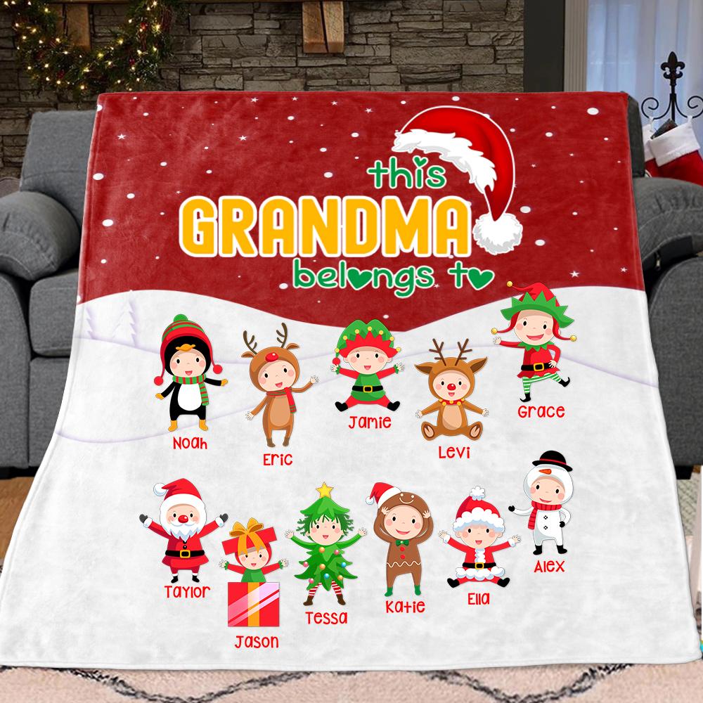 Personalized Christmas Blanket with Baby Names