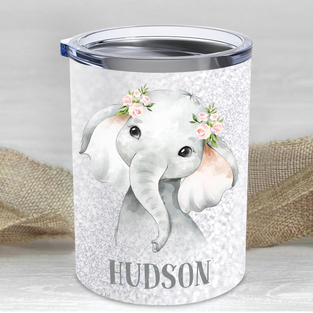 Custom Name Animal Children's Travel Drink Tumbler 10oz - Made In USA