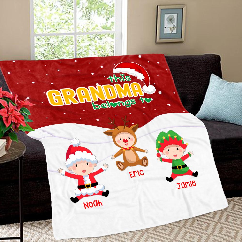 Personalized Christmas Blanket with Baby Names