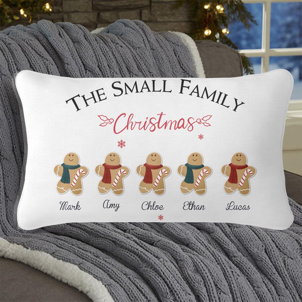 Personalized Gingerbread Christmas Family Pillowcase With Name II