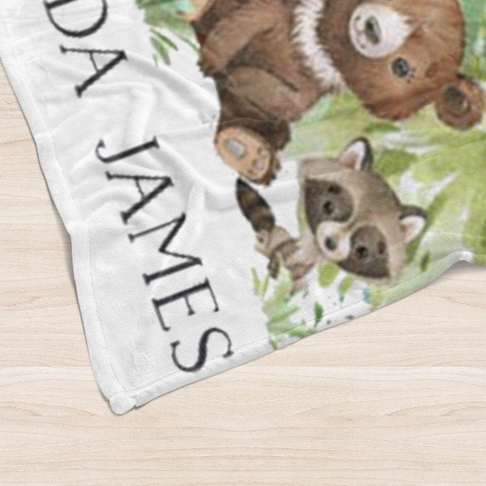 Personalized Baby Blankets, Baby animal Name Blankets, Baby Boy Blankets, Baby boy Blankets, Toddler Blanket, animal Nursery Decor