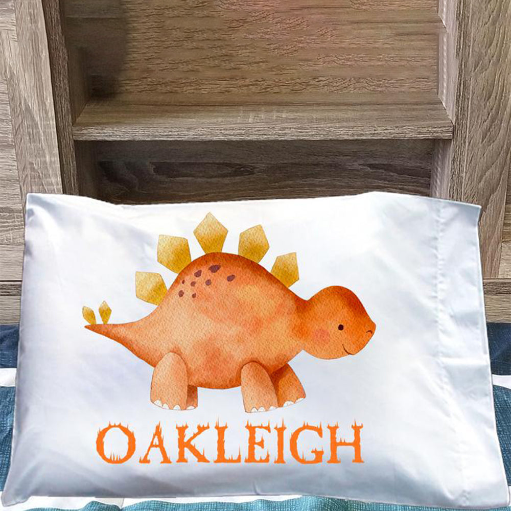Custom Name Dinosaur Pillowcase