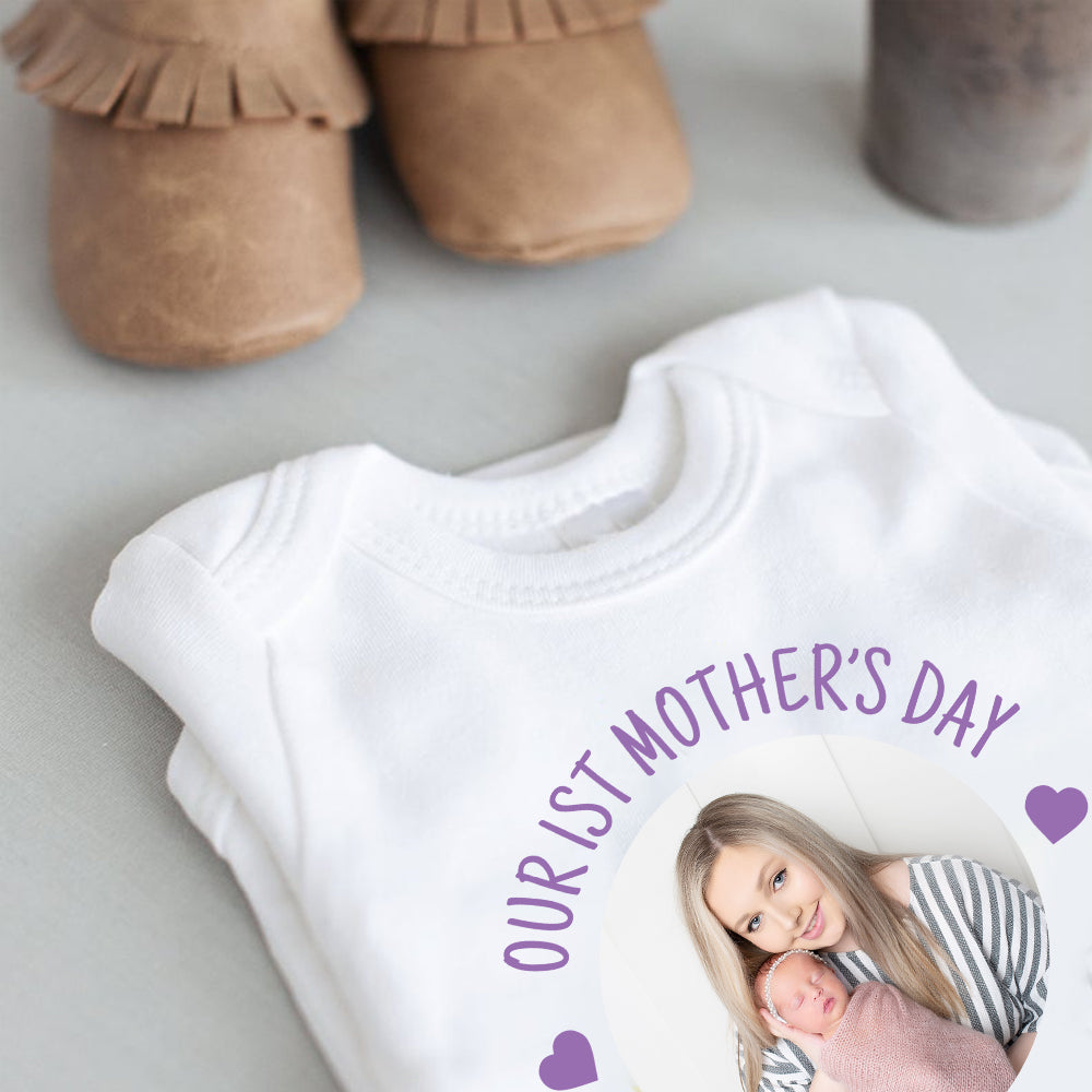 Baby Photo Bodysuit, Custom Baby Onesie, Funny Baby Onesie, Baby Boy Onesie, Baby Girl Onesie, Mother's Day Bodysuit